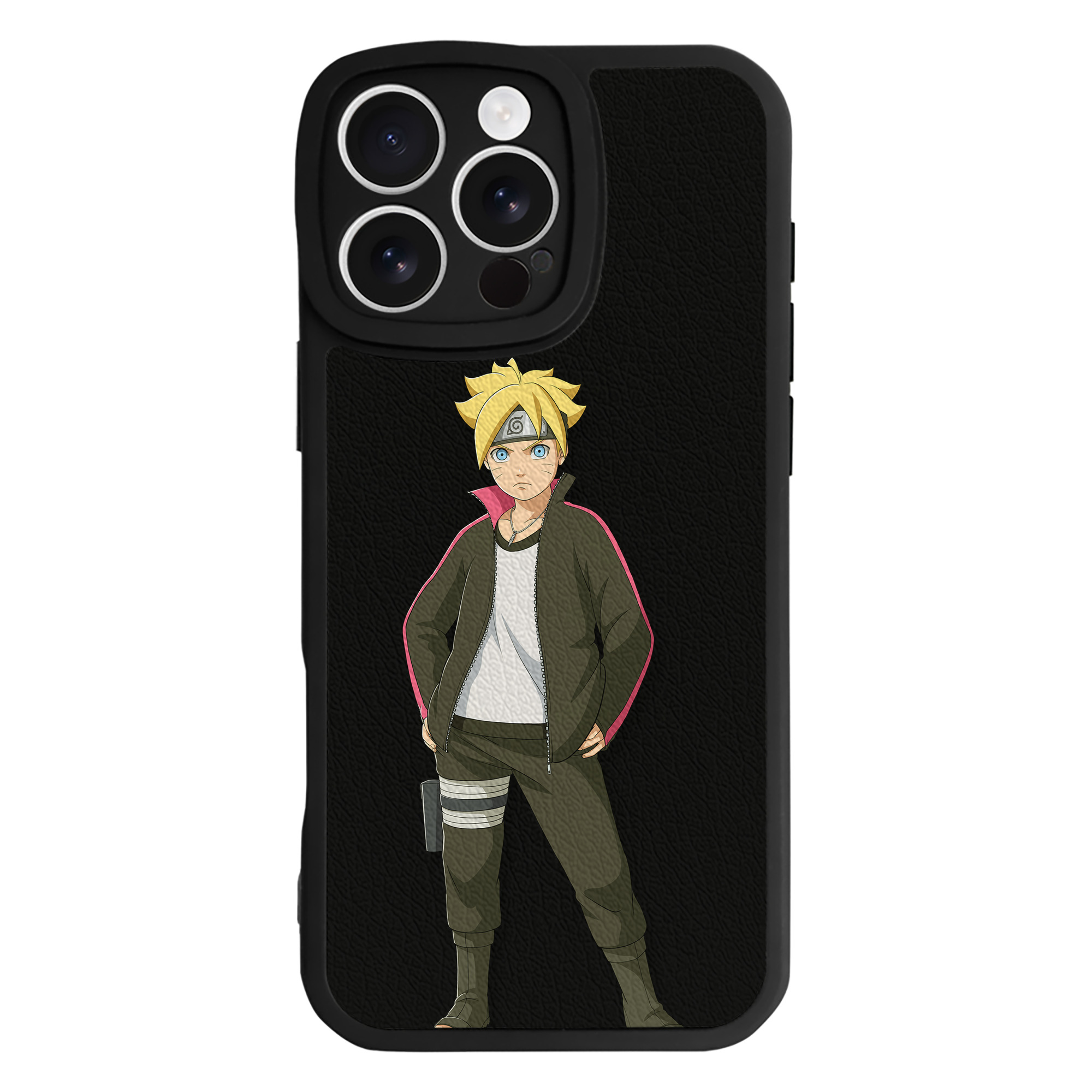 （画像用） NARUTO -ナルト- うずまき ボルト Uzumaki Boruto 【iPhone 16シリーズ対応】シリコンスマホケース（レザー調） 材質：シリコン